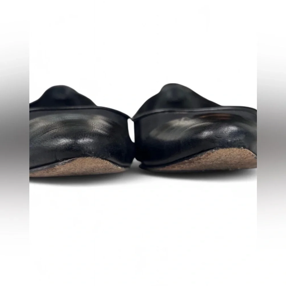 Manolo Blahnik Black Leather and Mesh Flats - Picture 6 of 10